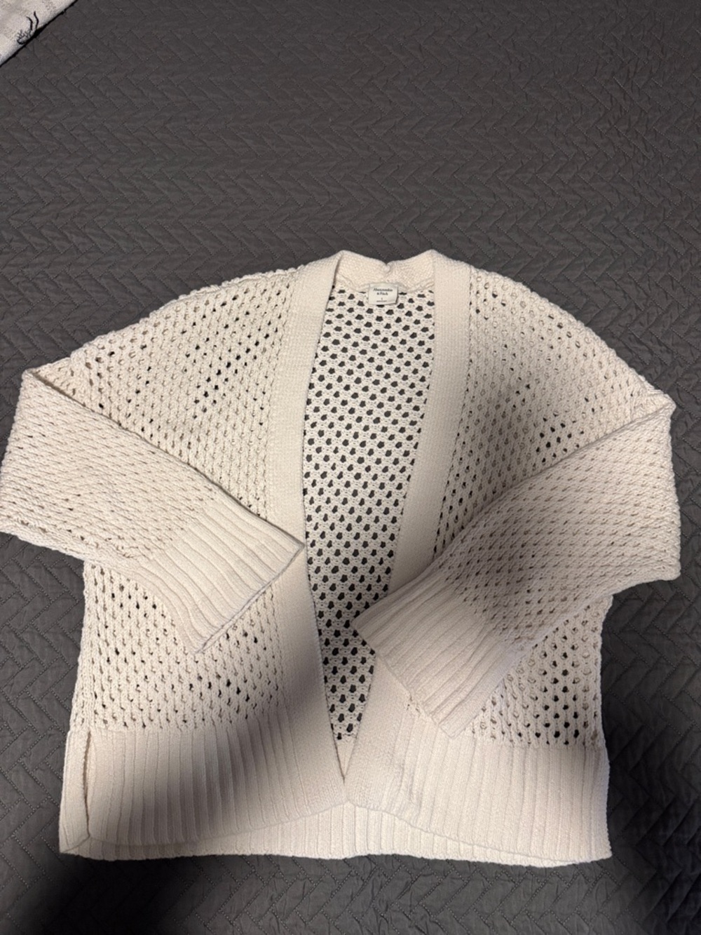 Abercrombie & Fitch Ivory Open-Weave Cardigan